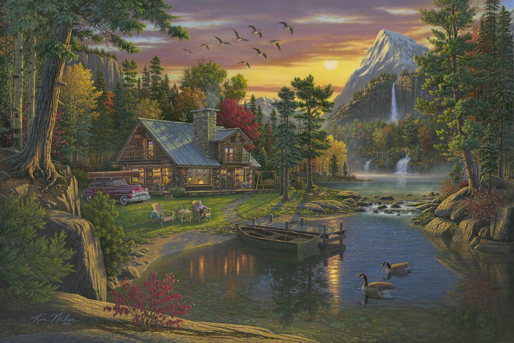 Mountain Paradise paint by numbers kit by Ledgebay