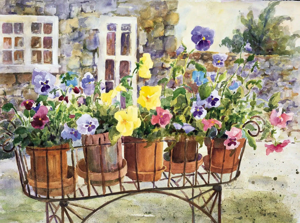 Ritas Pansies paint by numbers kit by Ledgebay