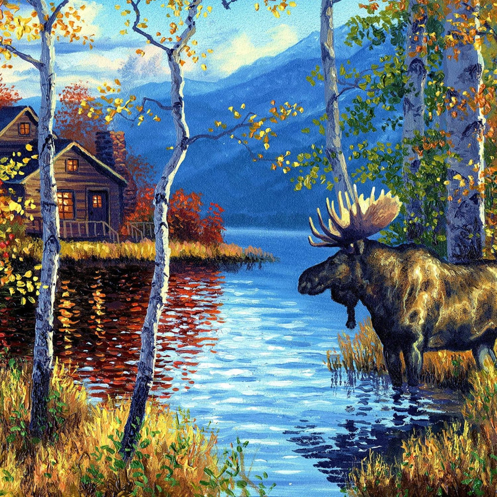 Northwoods Retreat paint by numbers kit by Ledgebay