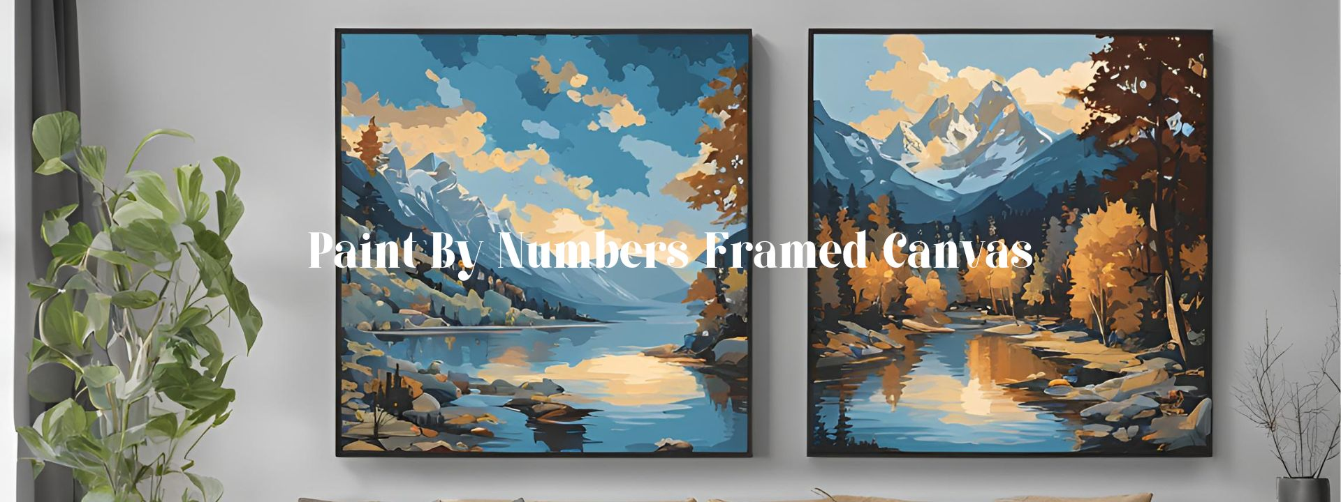 Paint by number framed canvas