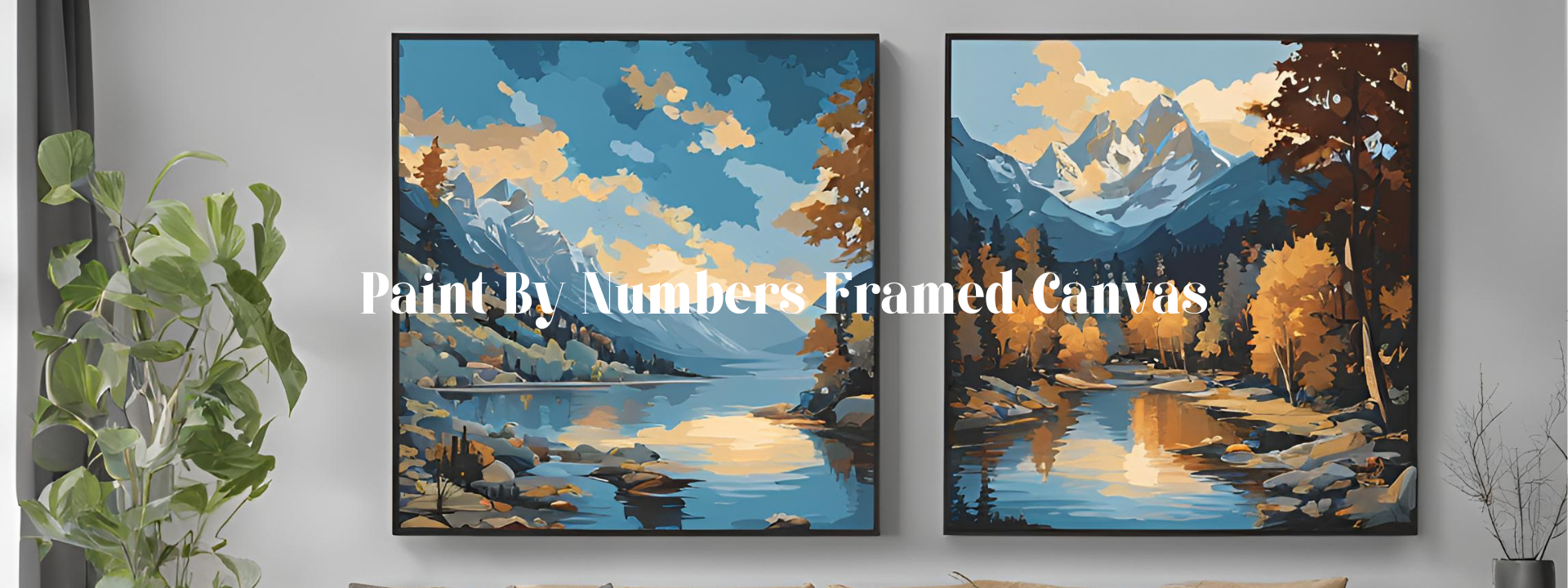 Paint by numbers framed canvas