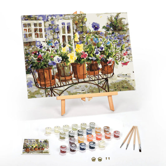 Ritas Pansies Paint By Numbers For Adults 12 x 16 framed 1 scaled